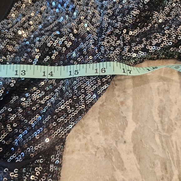 L'Atiste by Amy Sequin Long Sleeve Romper Black Silver Medium - Picture 7 of 10